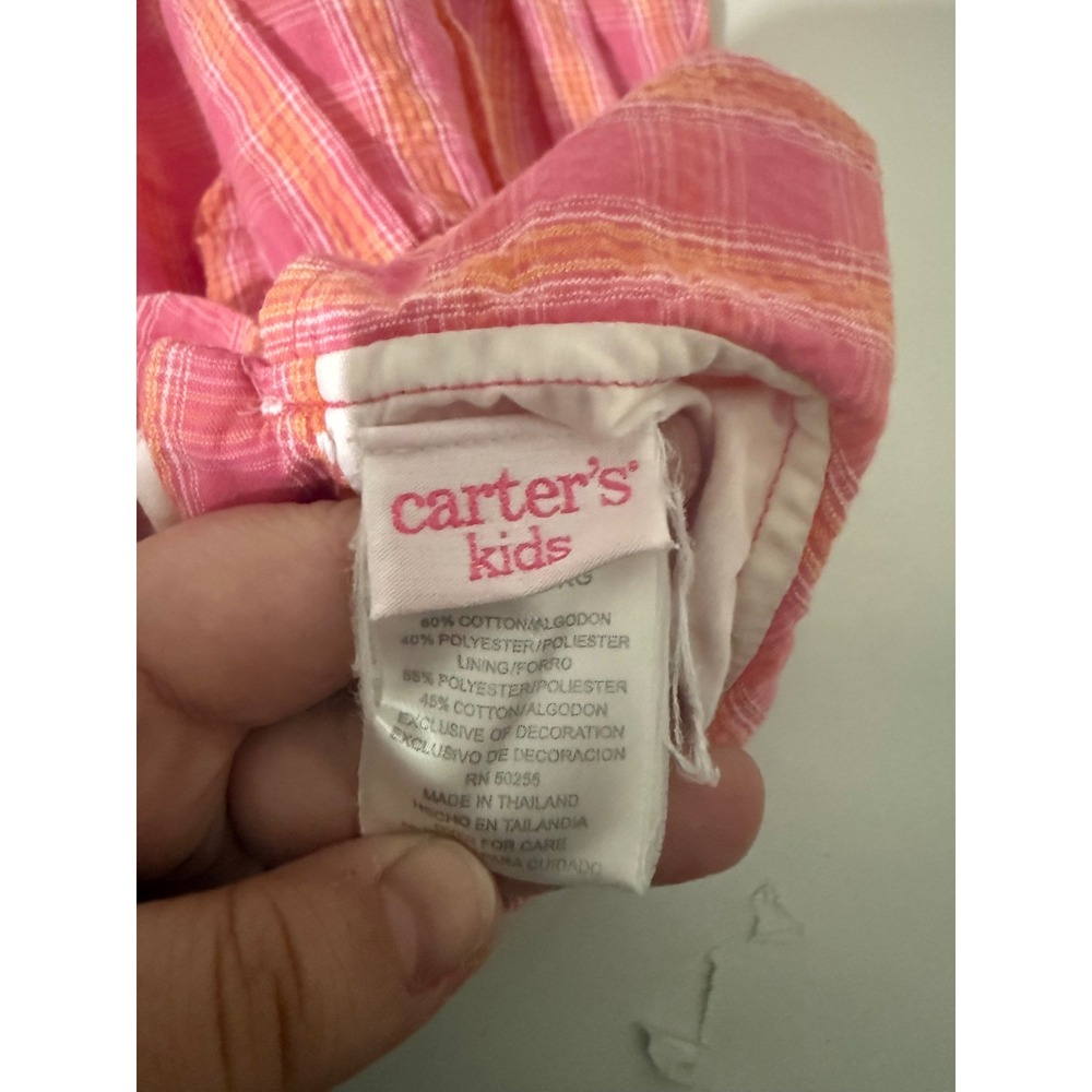 VTG Carters Kids 3pc Lot 18M Pink Plaid Dress Bloomers Bird TShirt Summer Outfit - Picture 3 of 5